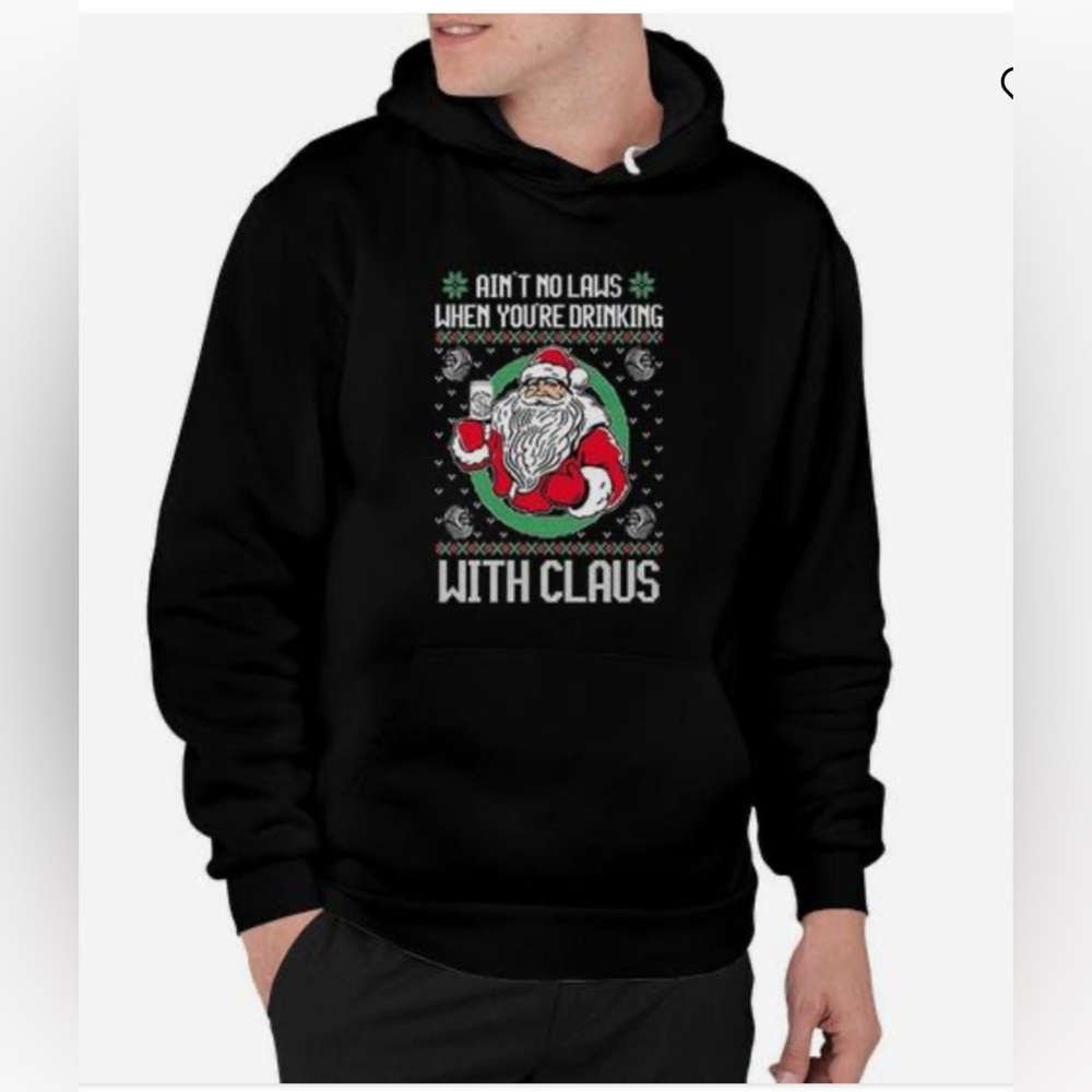 Jerzees‎ Black Santa Claus Crewneck Sweater